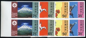 Senegal #346-349, 1971 Boy Scouts, set of four imperf. pairs, never hinged