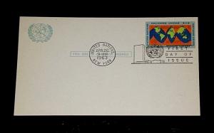 U.N.1963, NEW YORK, #UX3, POSTAL CARD ,FDC, NICE!! LQQK!!!