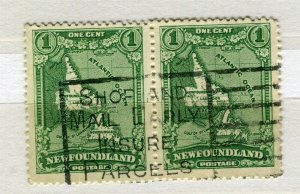 NEWFOUNDLAND; 1930s early Pictorial issue fine used 1c. PAIR, Postmark