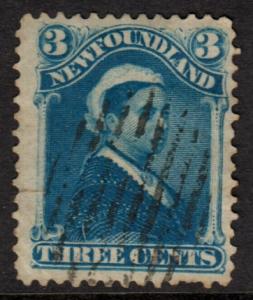 Newfoundland QV 1880 3c Bright Blue SG47a Used