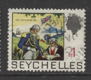 Seychelles - Scott 266 - QEII- Definitive Issue. -1969 - FU - Single 1r Stamp