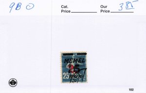 MEMEL LITHUANIA   98   USED