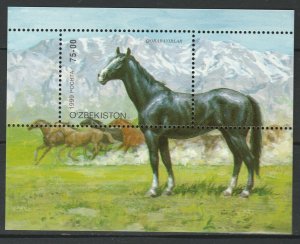 Uzbekistan 1999 Horses MNH Block