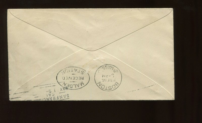 Guam Scott 5 Stamp on Cover to MALDEN MASS USA WITH BLUE 1900 AGANA, GUAM CCL