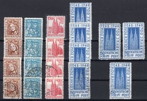 Bizone: MNH & Used Lot Dome of Cologne