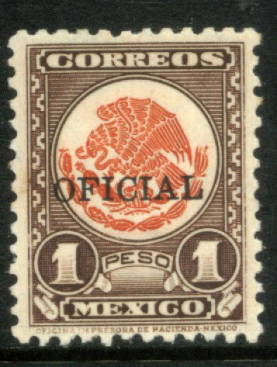 MEXICO O232, $1P OFFICIAL. Mint, never hinged. VF.