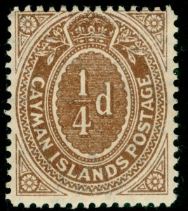 CAYMAN ISLANDS SG38a, 1/4d grey-brown, M MINT. 