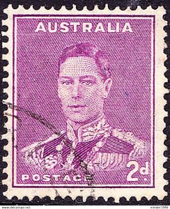 AUSTRALIA 1941 KGVI 2d Bright Purple SG185 FU