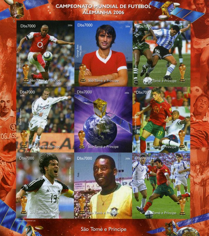 Sao Tome & Principe 2006 SPACE ESA SATELLITE Football Imperforated Mint (NH)