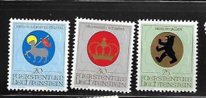 LIECHTENSTEIN, 475-477, MNH, ECCLESIASTIC ARMS TYPE