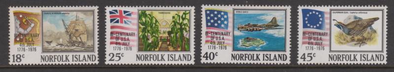 Norfolk Island 1976 American Bicentennial Set Sc#194-197 MLH