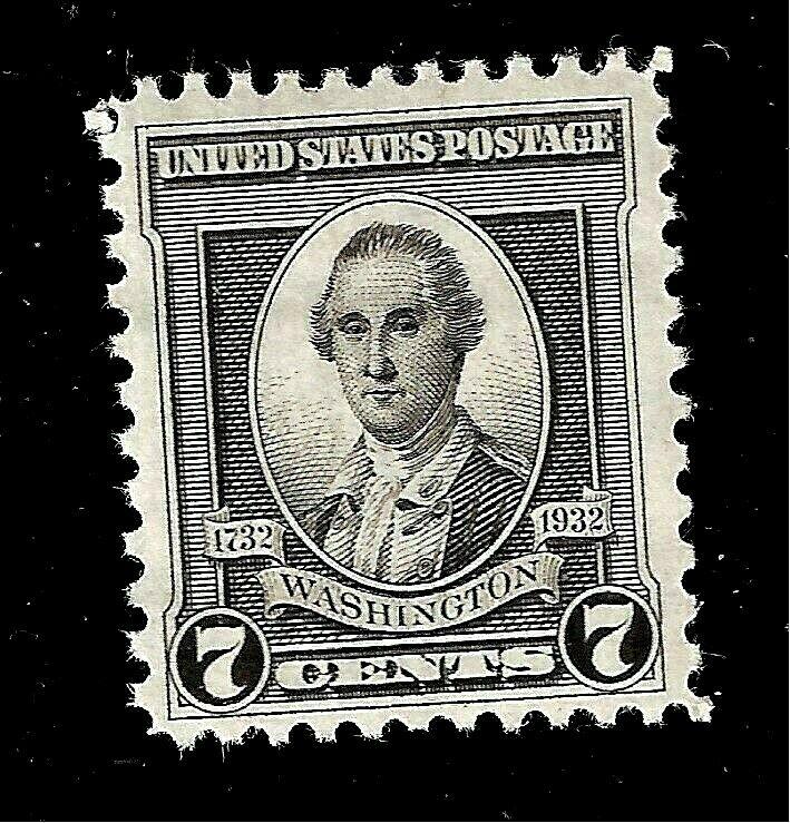 US 1932 Sc# 712  7 c Washington Bicentennial Mint NH  - Excellent Color -