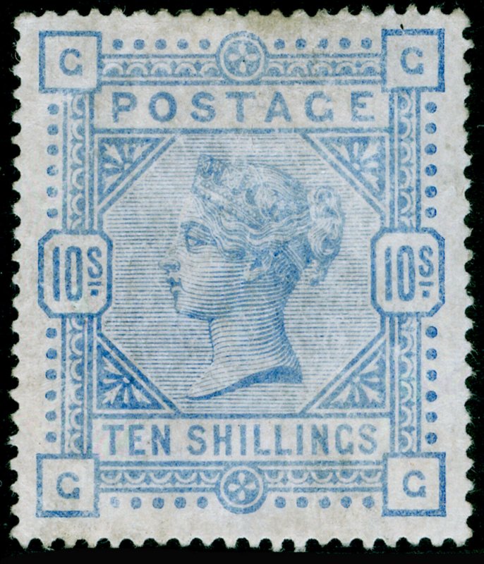 SG183a, 10s pale ultramarine, M MINT. Cat £2500. GG