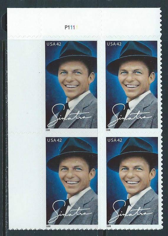 4265 Frank Sinatra Plate Block Mint/nh (Free Shipping)