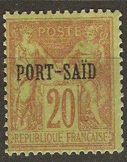 France Off Egypt Pt Said 8 Mi 8 MH Fine 1899 SCV $17.00