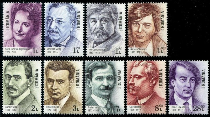 HERRICKSTAMP NEW ISSUES ROMANIA Sc.# 6115-23 Famous Persons 2018 I