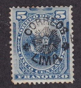 Peru # 103, Lima Overprint, Hinged