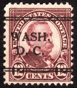 1931, US 12c, Grover Cleveland, Used, Washington precancel, Sc 693