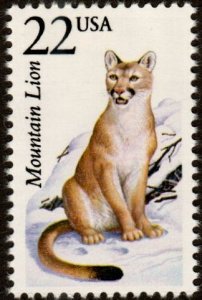 United States 2292 - Mint-NH - 22c Mountain Lion (Cougar, Puma) (1987)(cv $1.00)