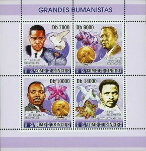 Humanists Stamp Malcolm X Martin Luther King Jr. Nobel Prize S/S MNH #3257-3260