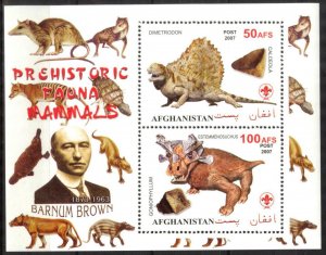 Afghanistan 2007 Prehistory Animals Fossils (VI) Scouting Scouts Sheet MNH