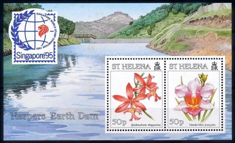 [67050] St. Helena 1995 Flora Flowers Blumen Orchids Souvenir Sheet MNH