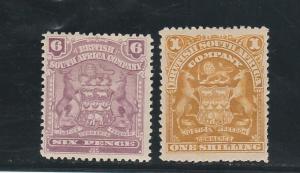 RHODESIA 1898 ARMS 6D AND 1/-