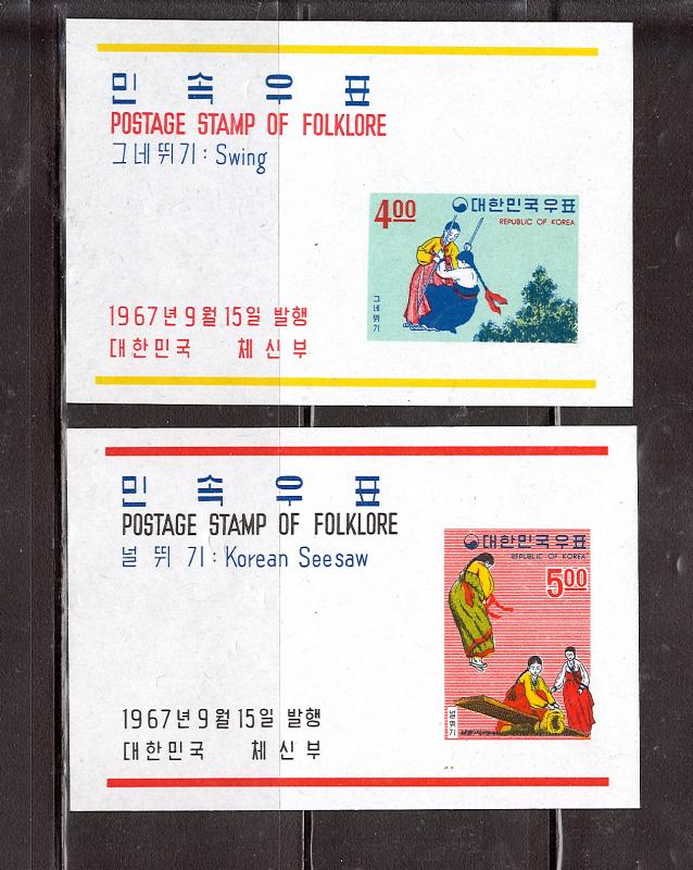 KOREA 1967 KOREAN FOLKLORE #558 - 560 & #558a-560a MNH $35.60