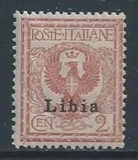 Libya #2 NH 2c Italian Coat of Arms Issue Ovptd. Libia