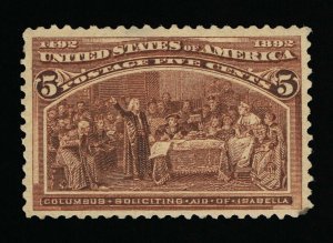 AFFORDABLE GENUINE SCOTT #234 F-VF MINT OG NH 1893 5¢ COLUMBIAN EXPO  #11558