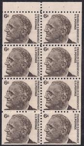 #1284B 6 cents Franklin Roosevelt Pane (1967) Stamp mint OG NH EGRADED VF81