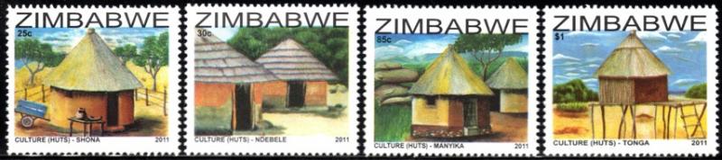 Zimbabwe - 2011 Culture Huts Set MNH**