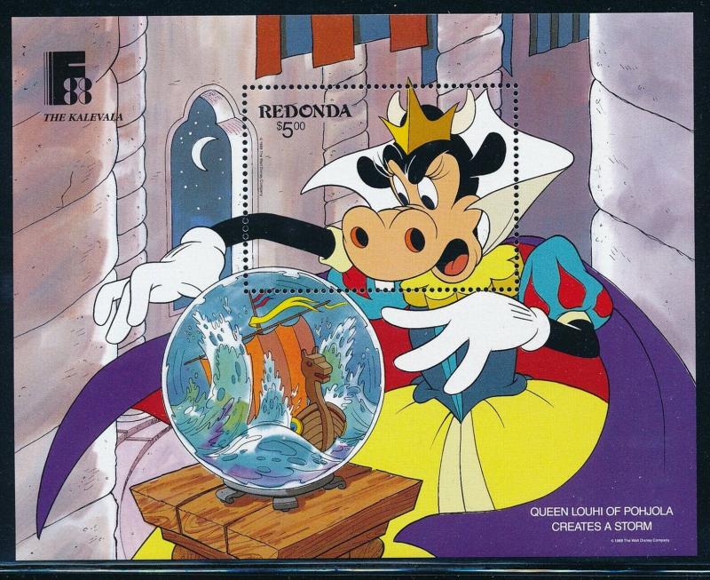 Disney Redonda - MNH Souvenir Sheet Queen Louhi (1988)