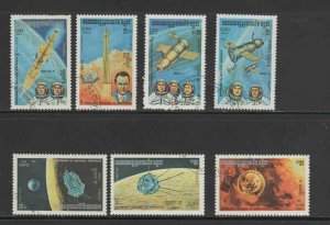 CAMBODIA #480-486  1984 SPACE EXPLORATION     MINT VF NH  O.G CTO  a