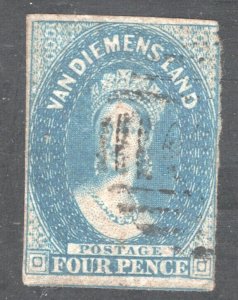 Tasmania SC #6a   Blue, F, Used,  CV $145.00.    ......   6280005