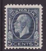 Canada-Sc#199- id5-unused hinge remnant og 5c KGV Medallion-1932-       