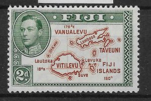 FIJI SG254 1940 2d BROWN & GREEN DIE II MTD MINT