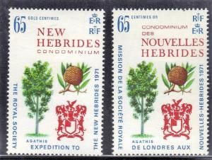 NEW HEBRIDES  BRITISH & FRENCH 1971 MN TREE,CONE,ARMS  SEE SCAN