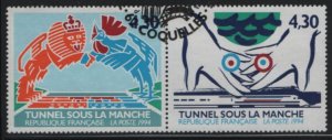 France 1994 used Sc 2424a 4.30fr Opening of Channel Tunnel Pair