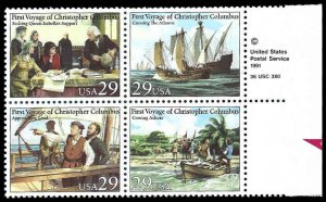 PCBstamps   US #2620/2623 ZB $1.16(4x29c)Voyage/Columbus, MNH, (CW-2)