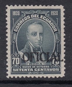 Ecuador 1920 70c Bluish Grey Official VLM Mint. Scott O152