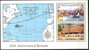 Bermuda 1984 Settlement of Bermuda Sailing Ships Maps S/S MNH