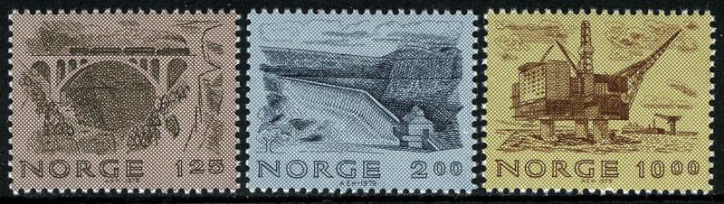 Norway 750-752, MNH. Norwegian Engineering.Bridge,Dam,Oil drilling platform,1979