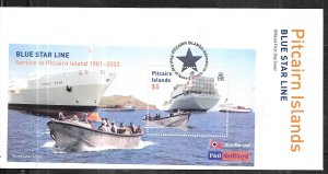 Pitcairn Islands #571  Blue Star Line S/S on cover  (FDC)  CV $11.00