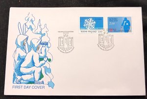 D)1990, FINLAND, FIRST DAY COVER, ISSUE, 50TH ANNIVERSARY OF THE END OF THE