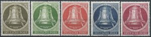 1952 Berlino campana della libertà 5v. MNH Unif. n. 68/72