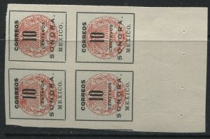 Mexico 1914 10 centavos booklet pane of 4 mint NH