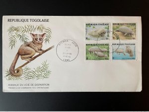 1984 Togo Mi. 1763 - 1766 FDC LOCAL WWF Endangered Animals Lamantine Wildlife-