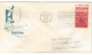 US 979 (Me-5) 3c American Turners on FDC Farnam Cachet ECV $9.00