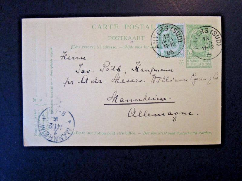Belgium Uprated 1905 Postal Card to Germany - Z4868